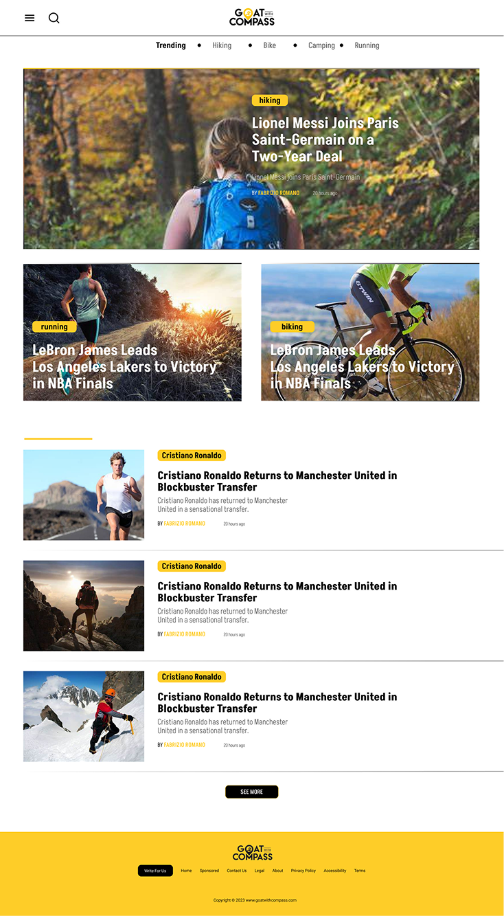 GOAT at COMPASS — discovery sections